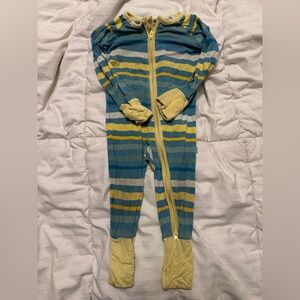 Little Sleepies Blue and Yellow Striped Footie